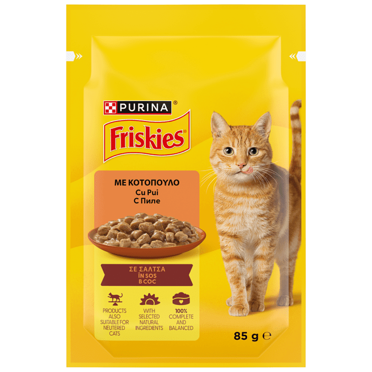 Friskies Γάτας με Κοτόπουλο σε Σάλτσα 85gr