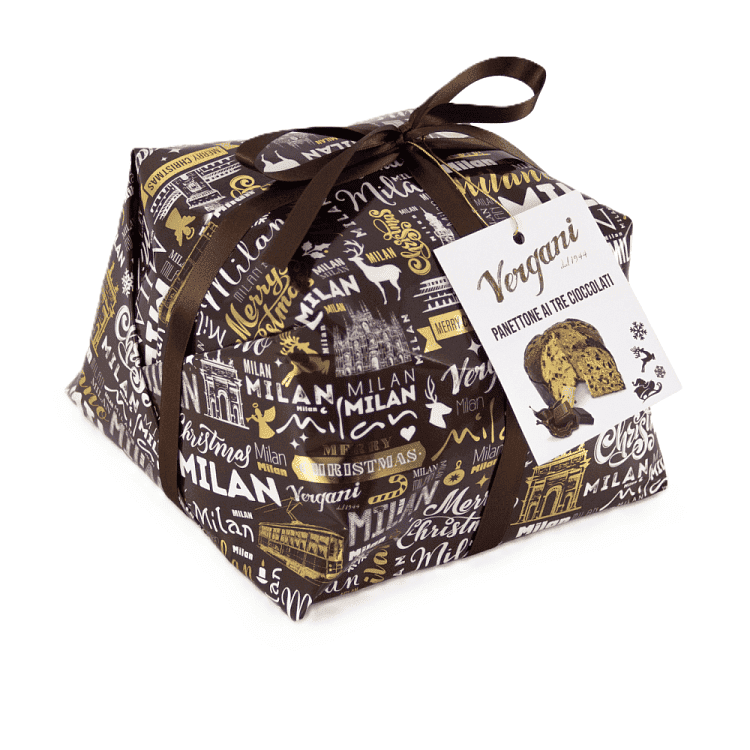 Vergani Three Chocolate Panettone 750gr