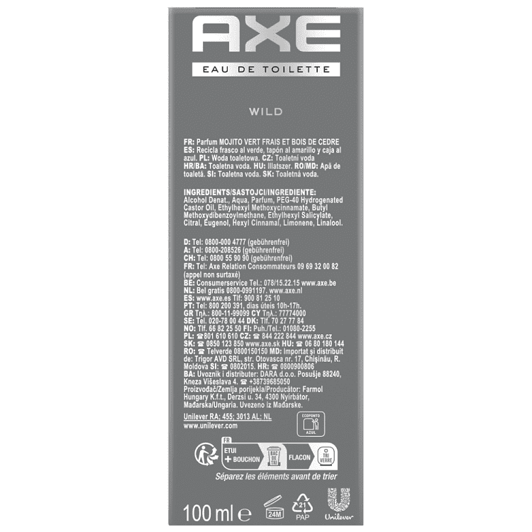 Axe Eau De Toilete Wild Mojito 100ml