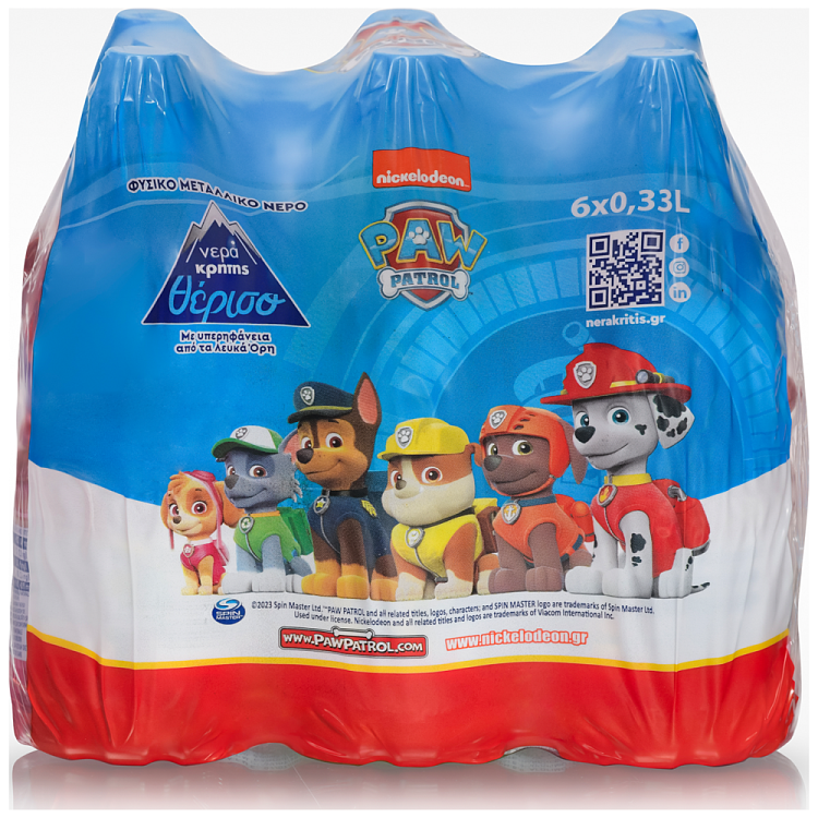 Θέρισο Φυσικό Μεταλλικό Νερό Paw Patrol 330ml 6τεμ