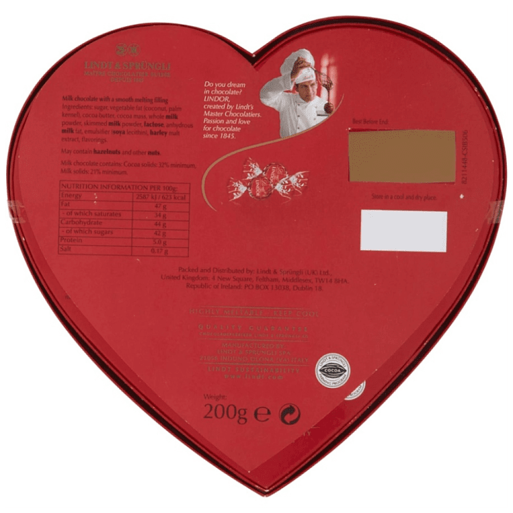 Lindt Heart Box Γάλακτος 200gr