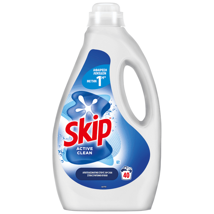 Skip Υγρό Απορρυπαντικό Πλυντηρίου Active Clean 40μεζ 2lt