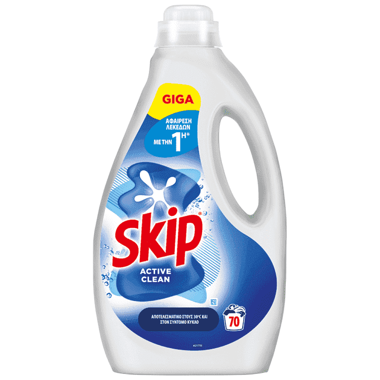 Skip Υγρό Απορρυπαντικό Ρούχων Active Clean 70μεζ. 3,5lt