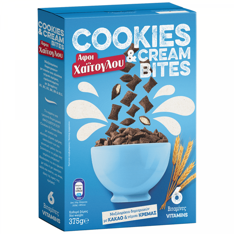 Χαΐτογλου Δημητριακά Cookies & Cream Bites 375gr