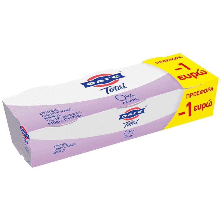 ΦΑΓΕ Total Γιαούρτι 0%Λιπαρά 3x170gr -1,00€