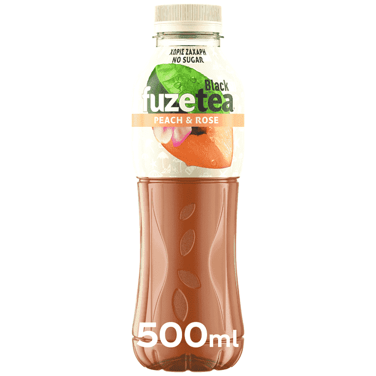 Fuze Tea Black Peach & Rose Χωρίς Ζάχαρη 500ml