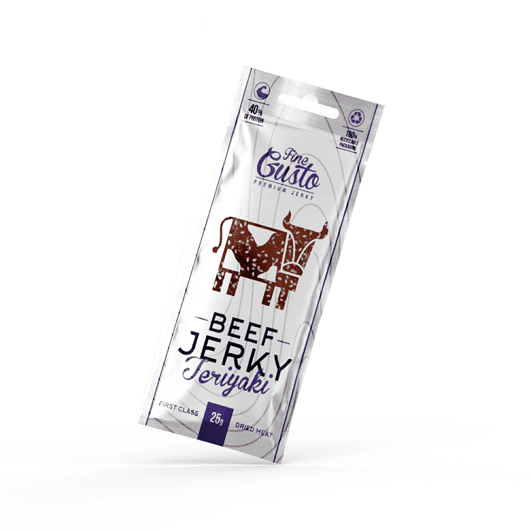 Jerky Beef Natural Αποξηραμένο Μοσχαρίσιο Κρέας Teriyaki 25gr