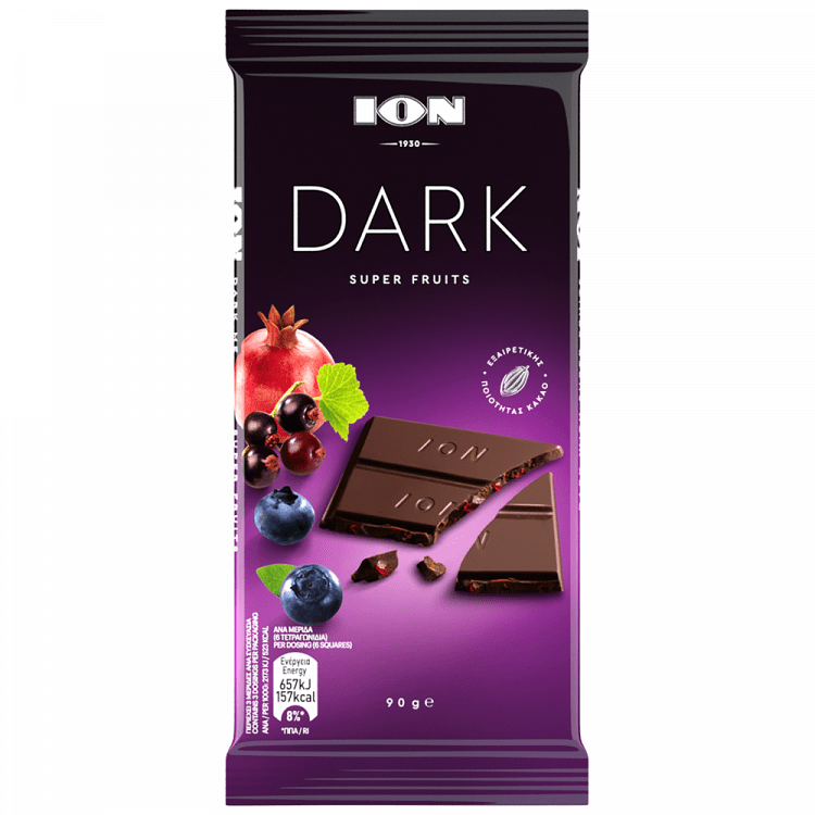 ΙΟΝ Σοκολάτα Dark Super Fruits 90gr