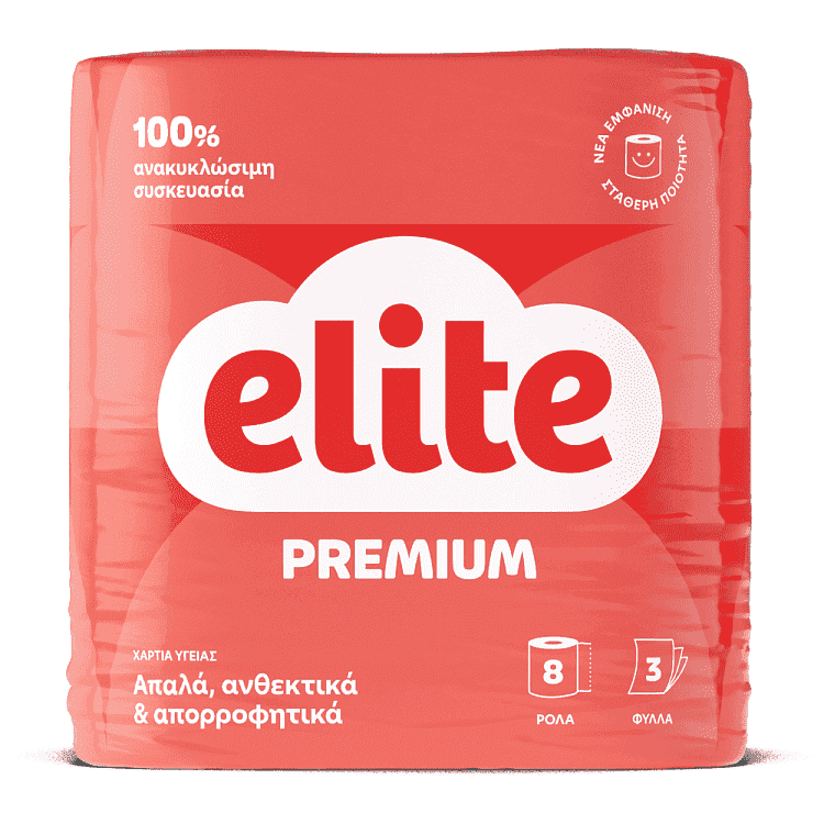 Elite Premium Χαρτί Υγείας 3φύλλων 8άρι 0,600kg