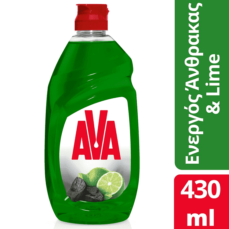 Ava Plus Υγρό Πιάτων Ενεργός Άνθρακας & Λεμόνι 430ml