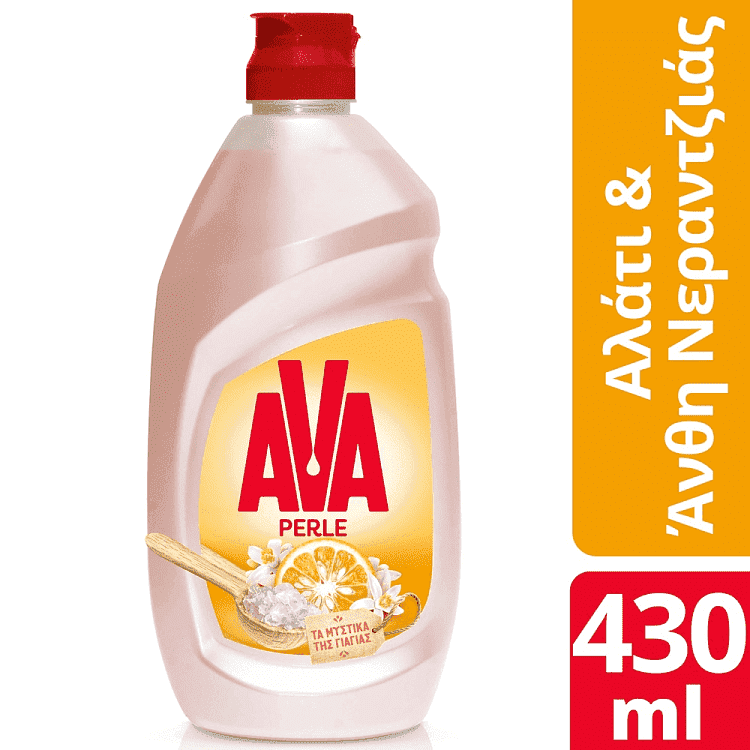 Ava Perle Υγρό Πιάτων Αλάτι & Άνθη Νερατζιάς 430ml