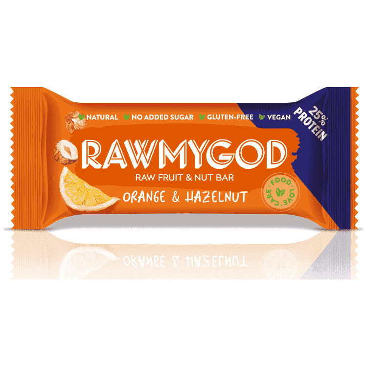 Raw My God Μπάρες Πορτοκάλι & Φουντούκι 40gr