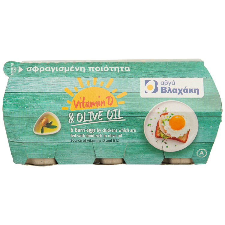 Βλαχάκη Αυγά Αυγά Αχυρώνα Με Βιταμινή D+ Eλαιόλαδο 6άδα 53-63 Μedium