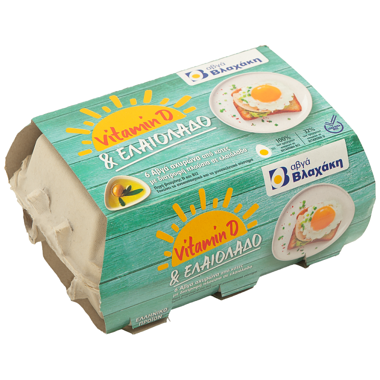 Βλαχάκη Αυγά Αυγά Αχυρώνα Με Βιταμινή D+ Eλαιόλαδο 6άδα 53-63 Μedium