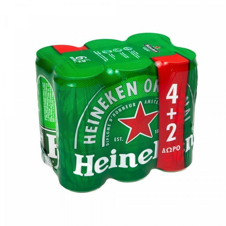 Heineken Μπύρα Lager Κουτί (6x330ml) 4+2 Δώρο