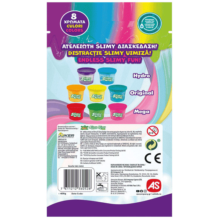 Slimy Σετ Χλαπάτσα 8 Βαζάκια 20Ζ Σε Σακούλα