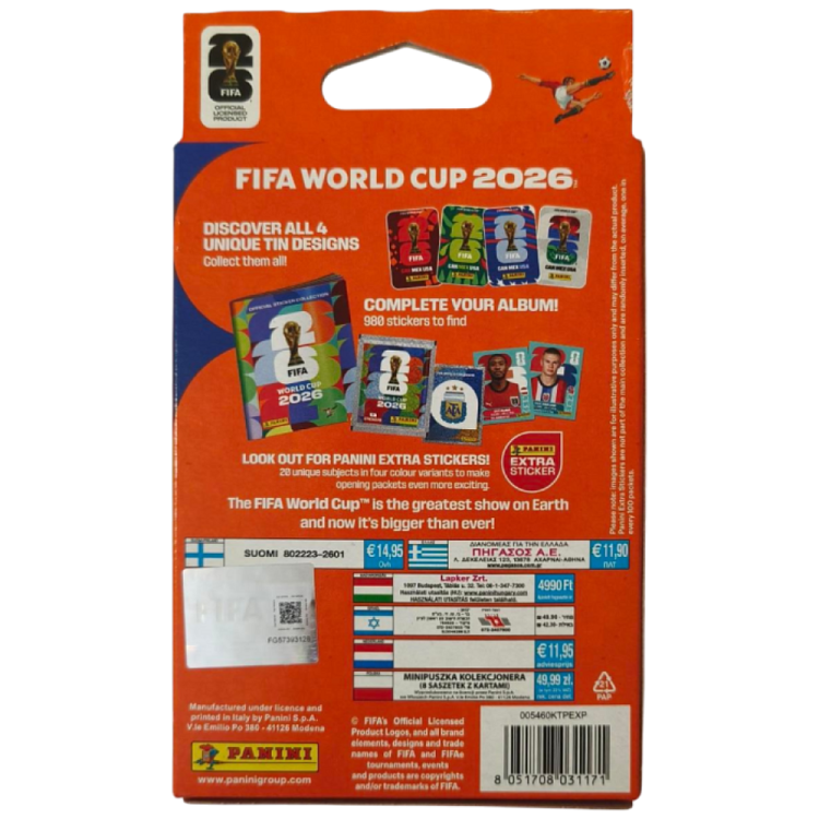 Panini World Cup 2026 Αυτοκόλλητα Metal Tin