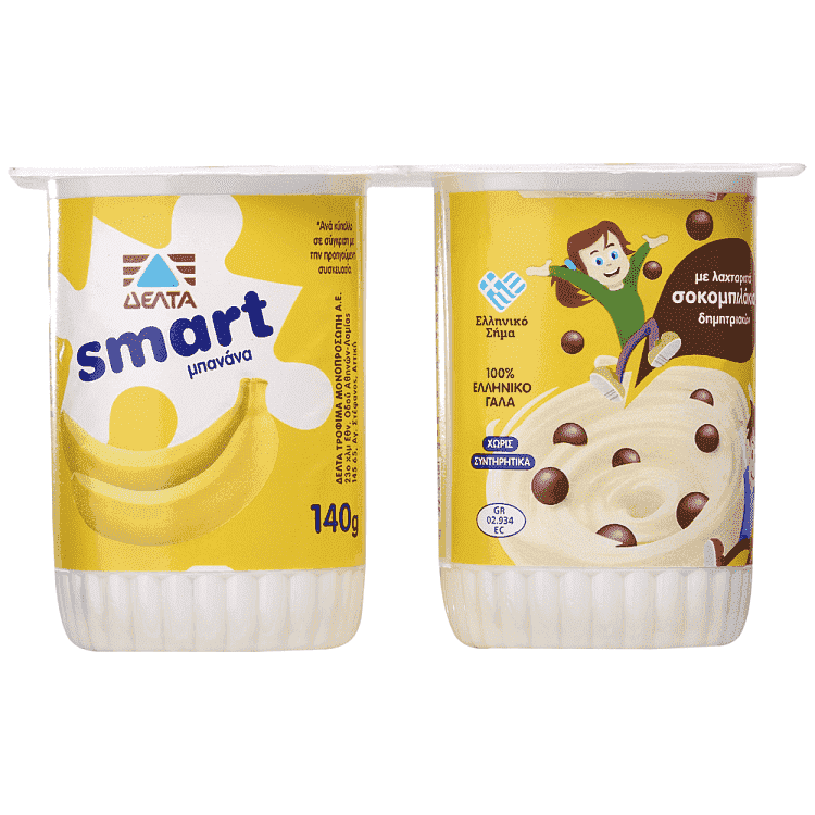 Δέλτα Smart Επιδόρπιο Γιαουρτιού Μπανάνα 2x140gr