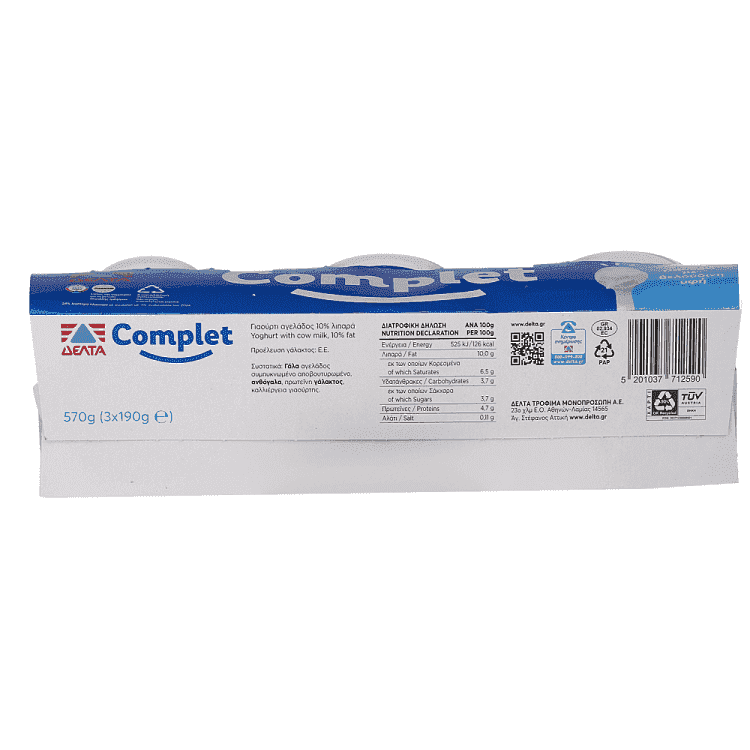 Complet Γιαούρτι 10% Λιπάρα 190gr 3τεμ