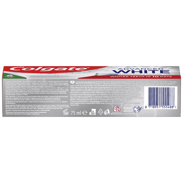 Colgate Οδοντόκρεμα Advanced White Volcanic Ash 75ml