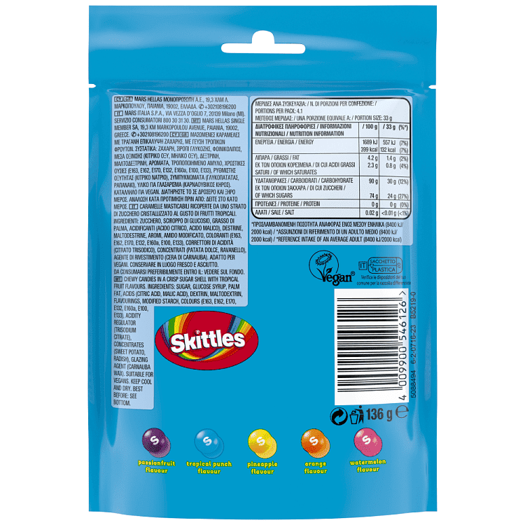 Skittles Tropical Candy 136gr