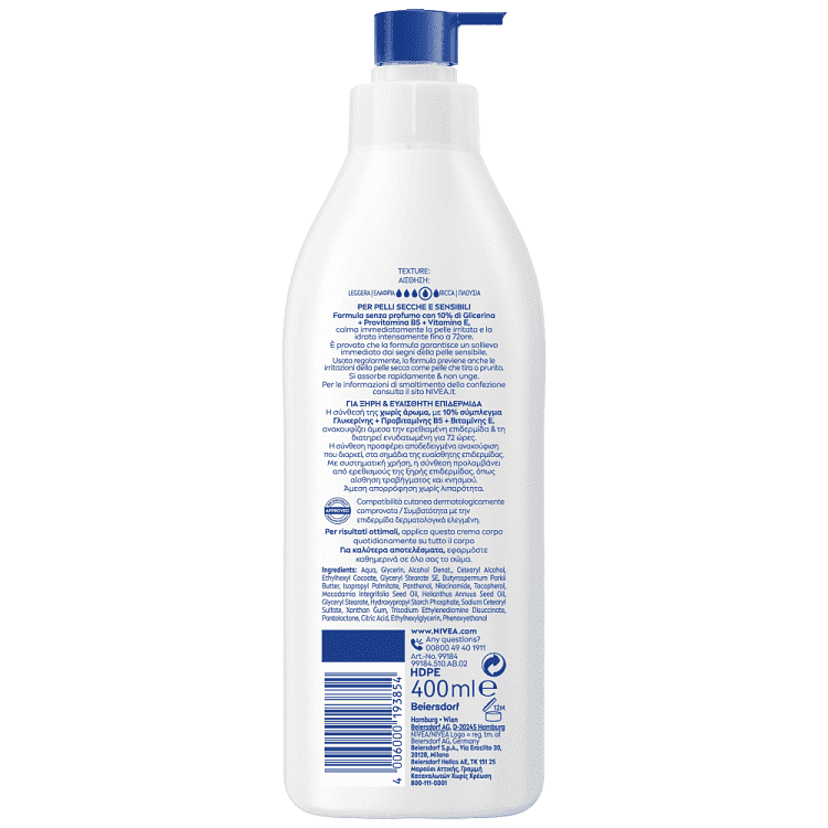 Nivea Body Repair & Care Lotion Χωρίς Άρωμα Αντλία 400ml