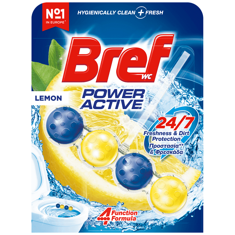 Bref WC Block Power Activ Θήκη Lemon 50gr