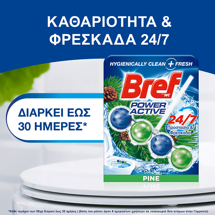 Bref WC Block Power Activ Θήκη Natura Pine 50gr