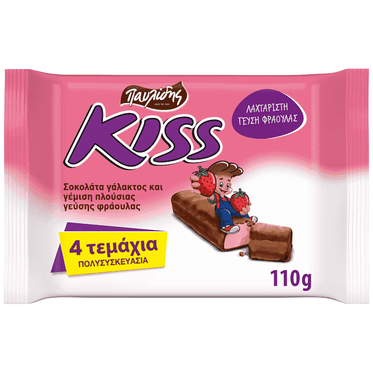 Kiss Σοκολάτα Φράουλα 27,5gr 4τεμ