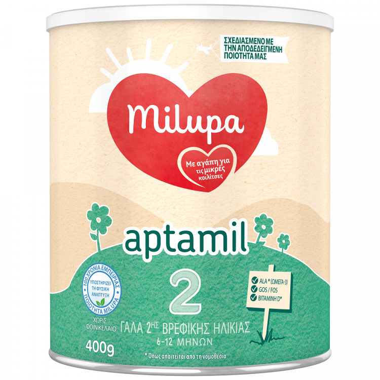 Milupa Aptamil 2 Παιδικό Γάλα 400gr