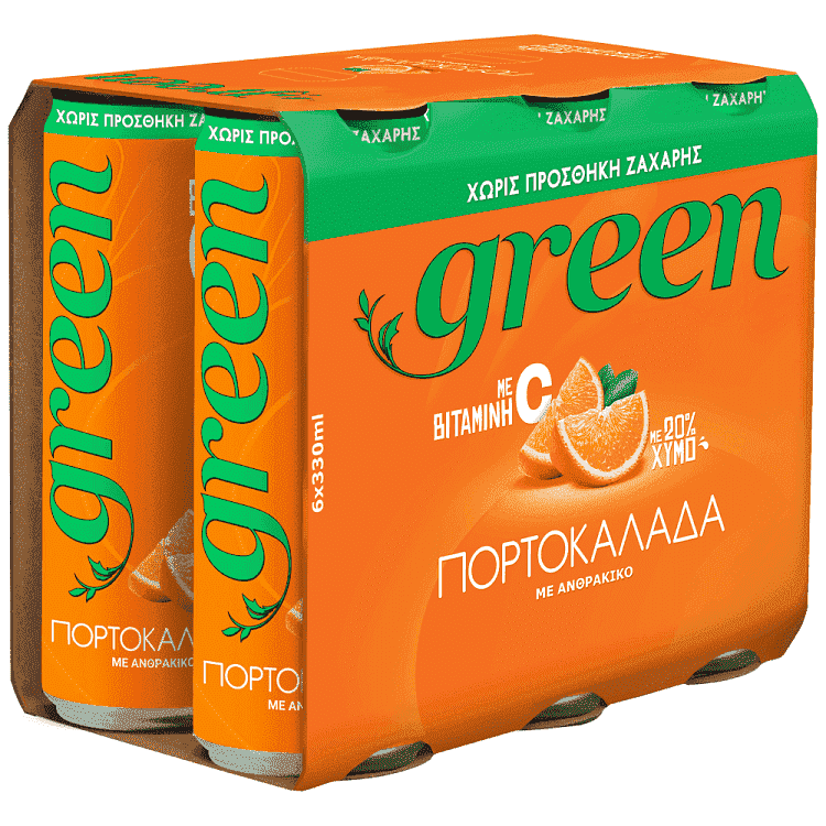 Green Πορτοκαλάδα Με Ανθρακικό 6x330ml