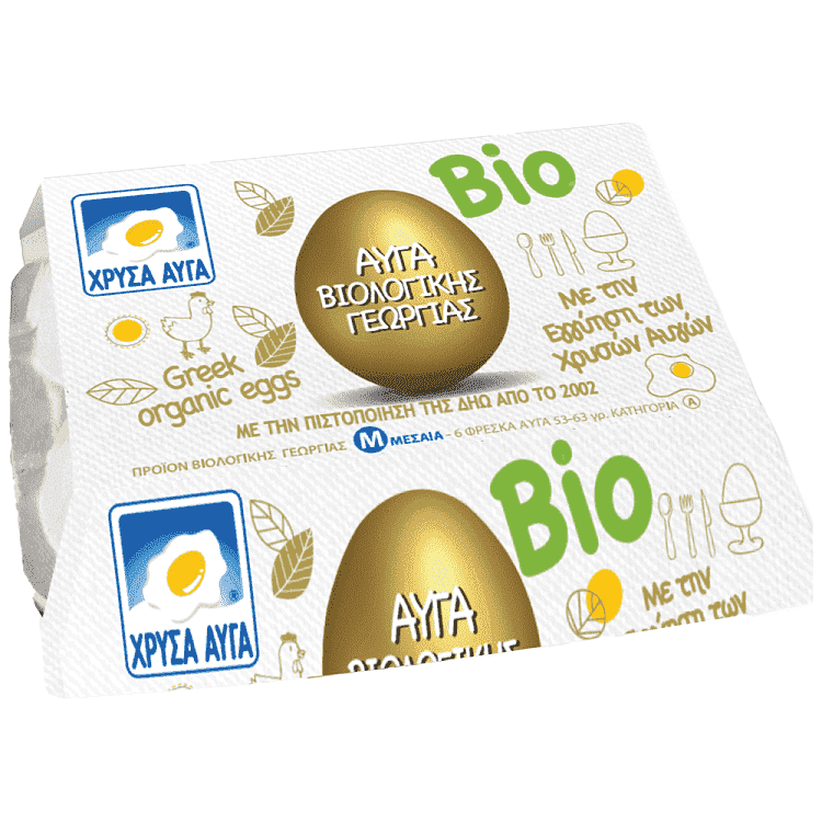 Χρυσά Αυγά Βιολογικά 6άδα 53-63g (M)