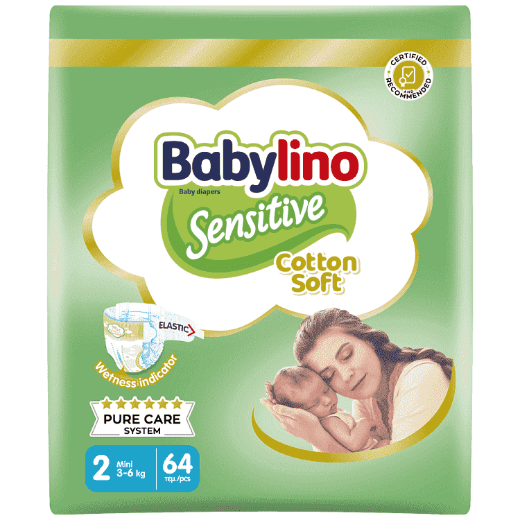 Babylino Sensitive Mini No2 3-6kg S 64τεμ