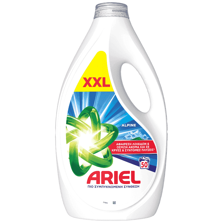 Ariel Απορρυπαντικό Πλυντηρίου Ρούχων Υγρό Alpine 50μεζ
