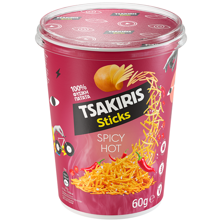 Tsakiris Sticks Cups Spicy Hot 60gr