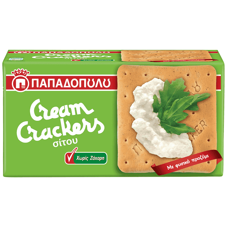 Παπαδοπούλου Cream Crackers Χωρίς Ζάχαρη 165gr