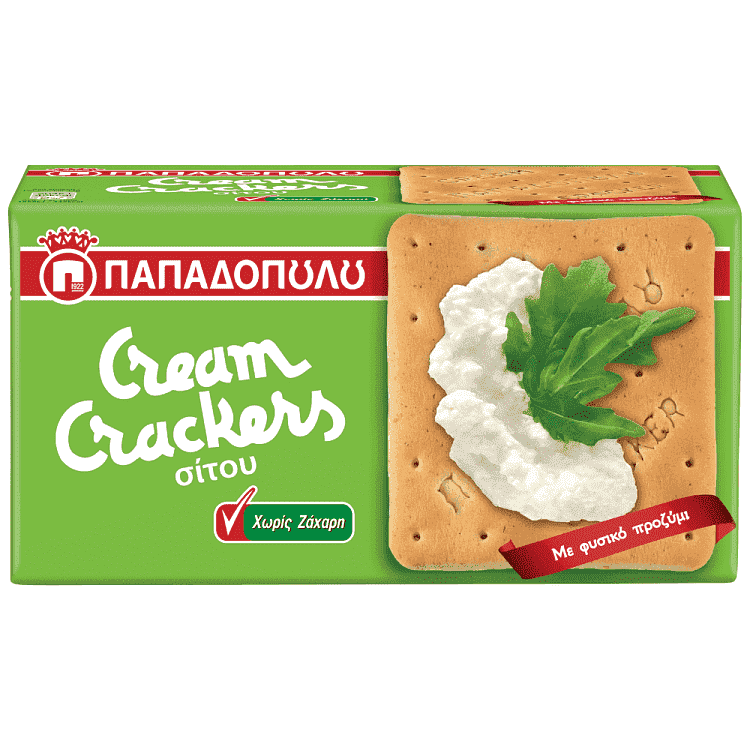 Παπαδοπούλου Cream Crackers Χωρίς Ζάχαρη 165gr