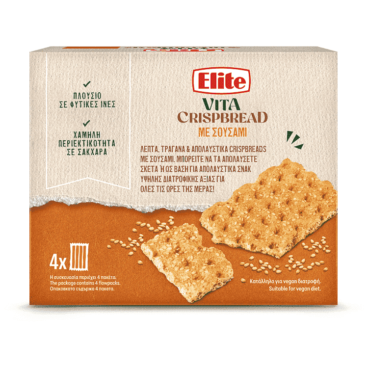 Elite Vita Crispbread Με Σουσάμι 240gr