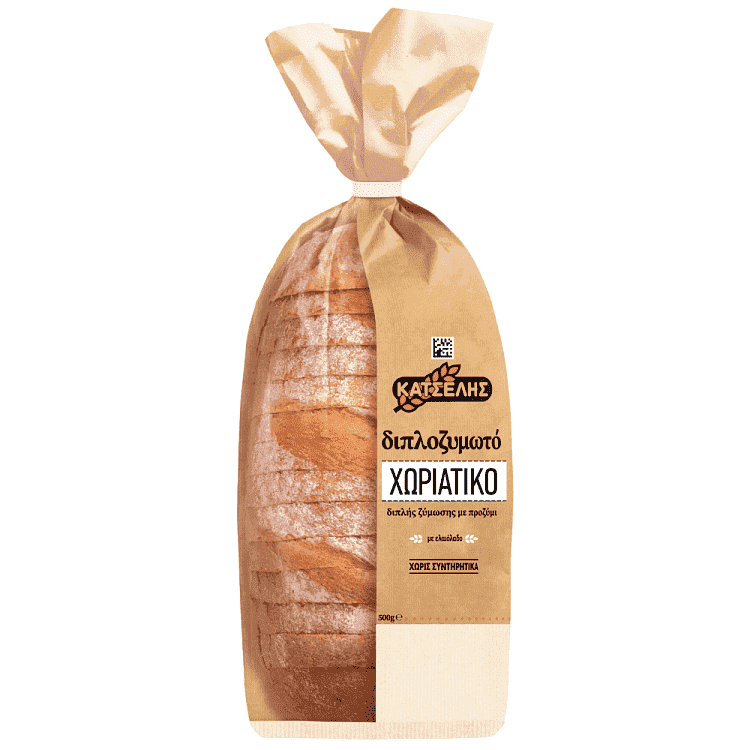 Κατσέλης Διπλοζυμωτό Ψωμί Σε Φέτες Χωριάτικο 500gr