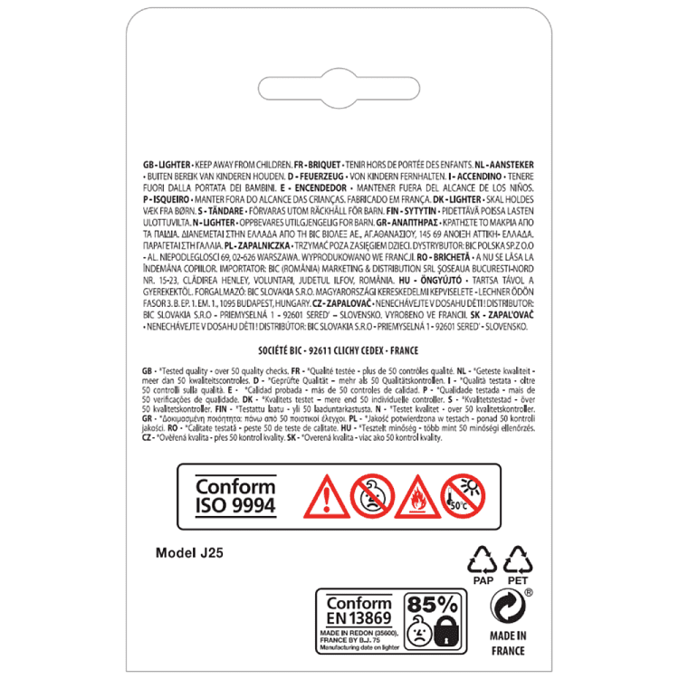 Bic Αναπτήρας LI J25 Zodiac & Classic 2t