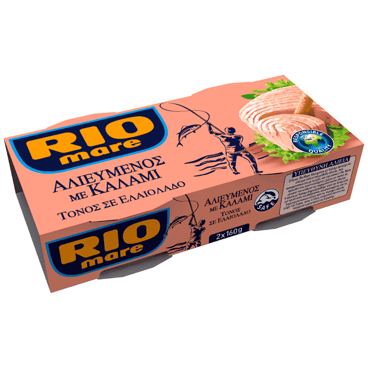 Rio Mare Τόνος Αλιευμένος Με Καλάμι 2x160gr