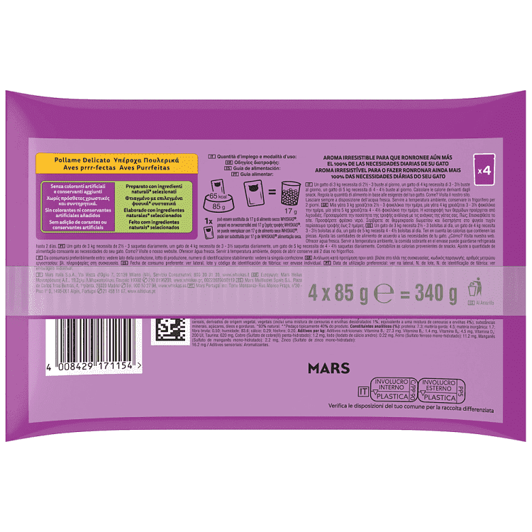 Whiskas Φακελάκια Γάτας Aromatic Πουλερικά 4x85gr