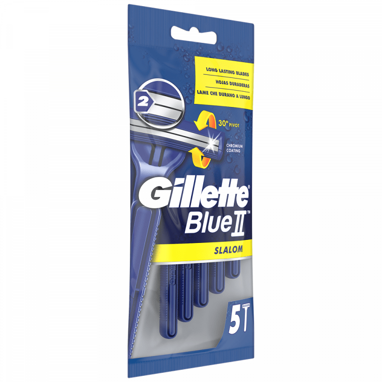 Gillette Blue Ii Slalom Ξυραφάκια Mε Κινούμενες Κεφαλή 5τεμ