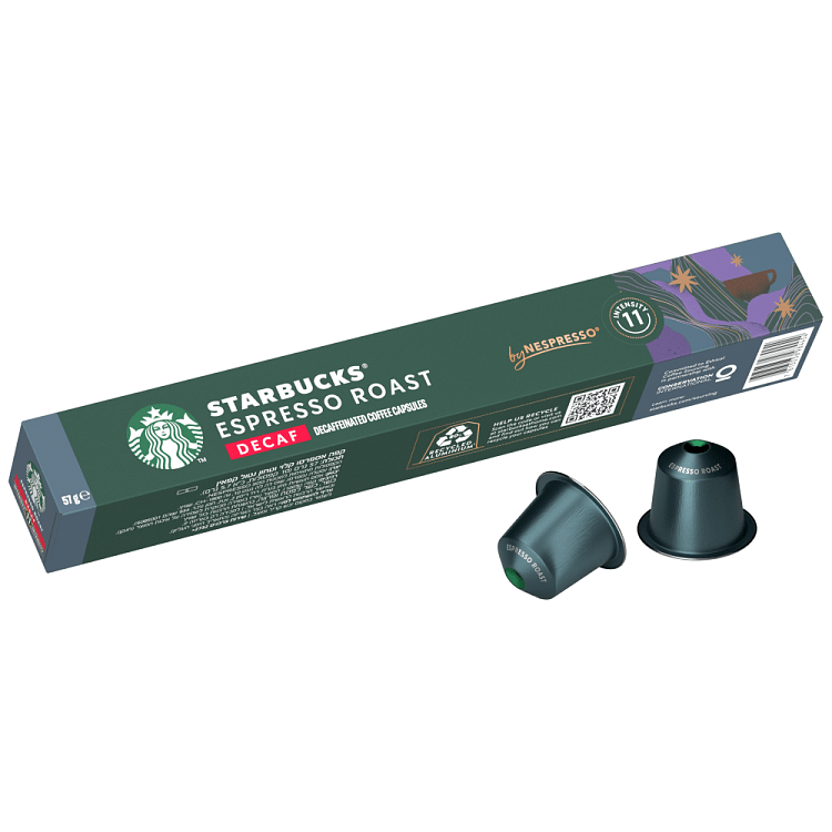 Starbucks Espresso Roast Decaf Κάψουλες Συμβατές Με Μηχανές Nespresso* 57gr