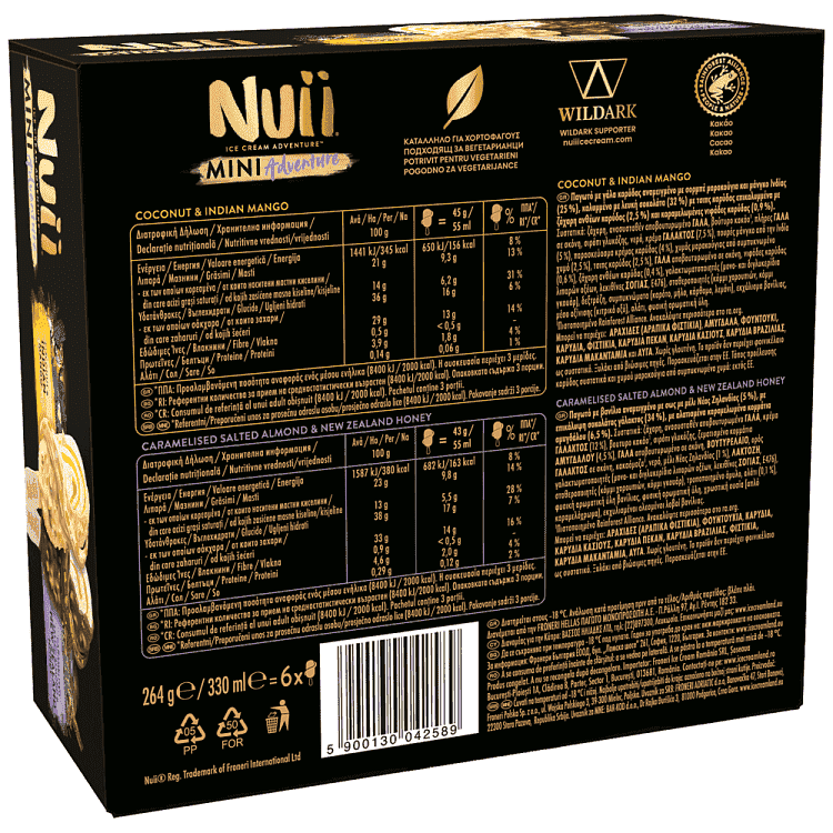 Nuii Indian Mango & New Zealand Honey 258gr 6x55ml