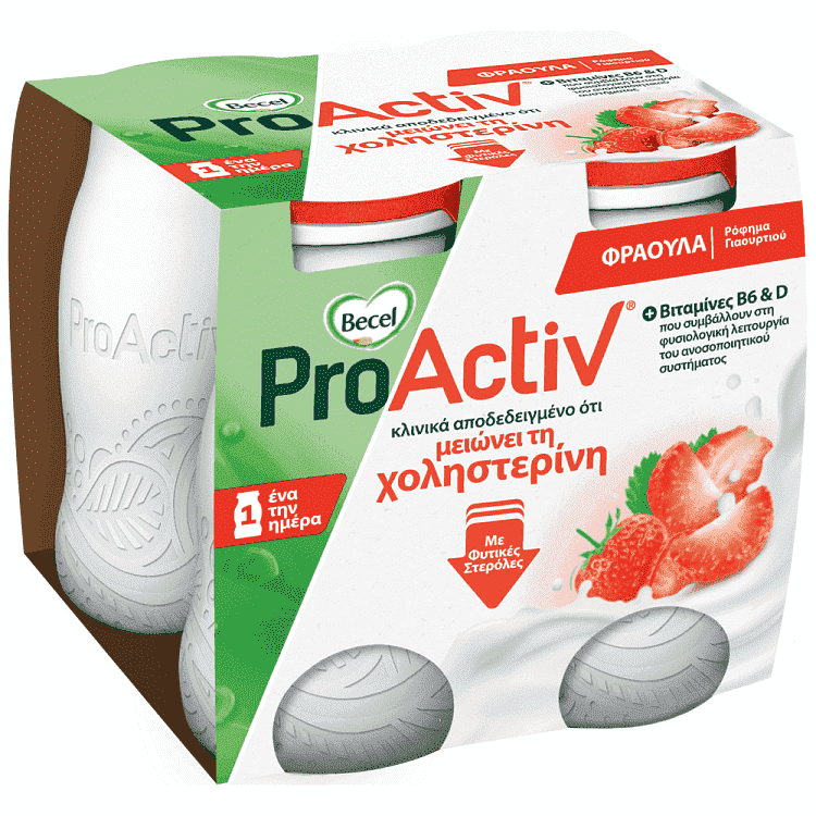Becel ProActiv Drink Φράουλα 4x75gr