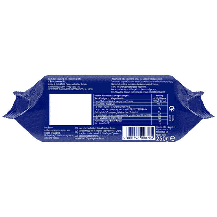 Mcvitie's Μπισκότα Digestive 30% Λιγότερα Λιπαρά 250gr