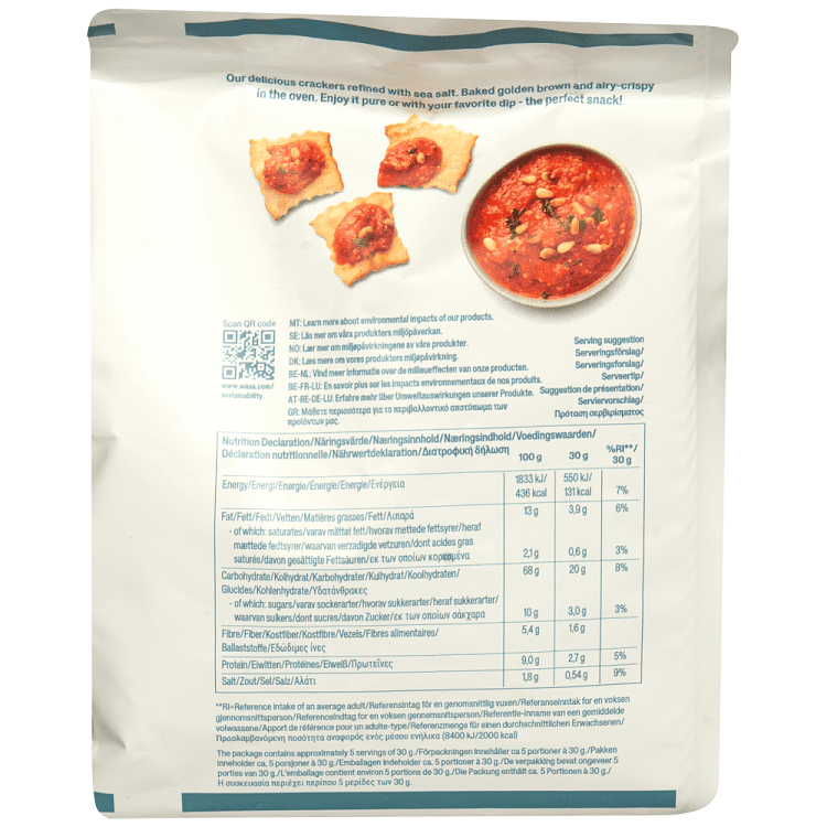 Wasa Delicate Crackers Sea Salt 150gr