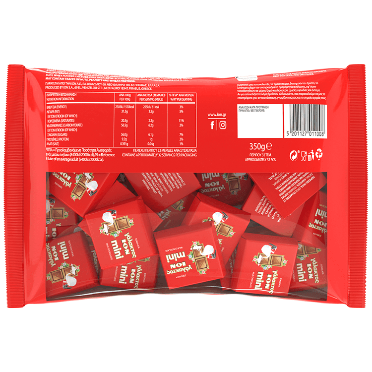 ΙΟΝ Σοκολατάκια Mini Γάλακτος Σακούλα 350gr