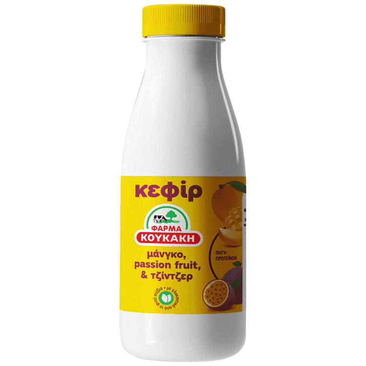 Φάρμα Κουκάκη Κεφίρ Mango Passion Fruit Τζίντερ 330ml